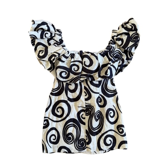 Anthropologie x The Wolf Gang Mirador Linen Off-Shoulder Mini Dress, Medium, NWT - Picture 11 of 13